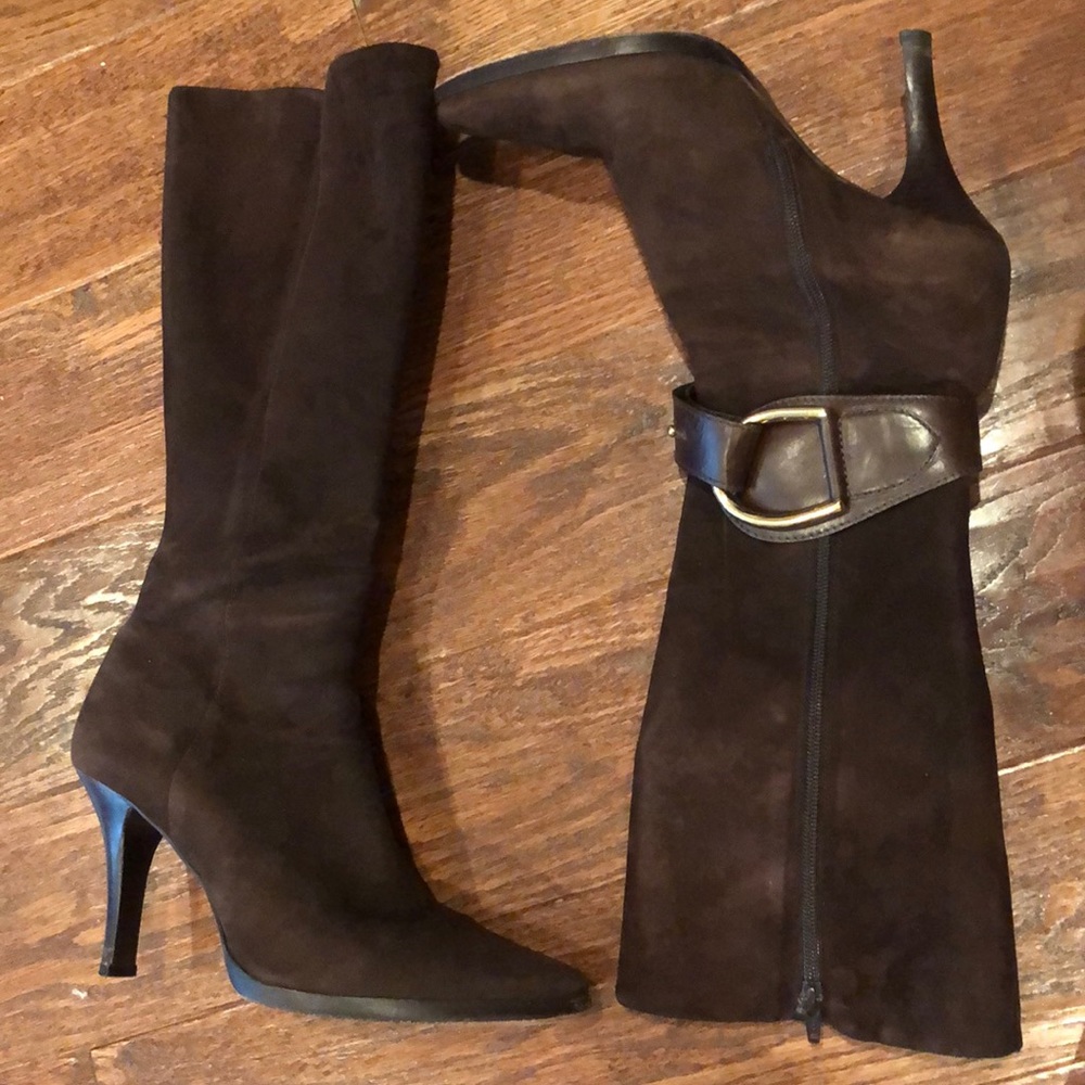 Antonio Melanie heeled brown suede boots (9.5)